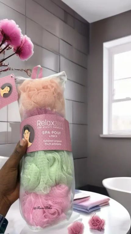 Relaxzen Spa Exfoliant Corporel Poufs Exfoliants