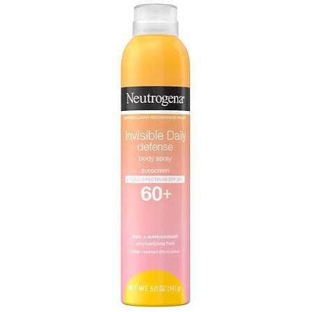 images (28) Neutrogena Invisible Daily Defense Body Spray Sunscreen 60+ - Image 1